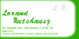 lorand mutshausz business card